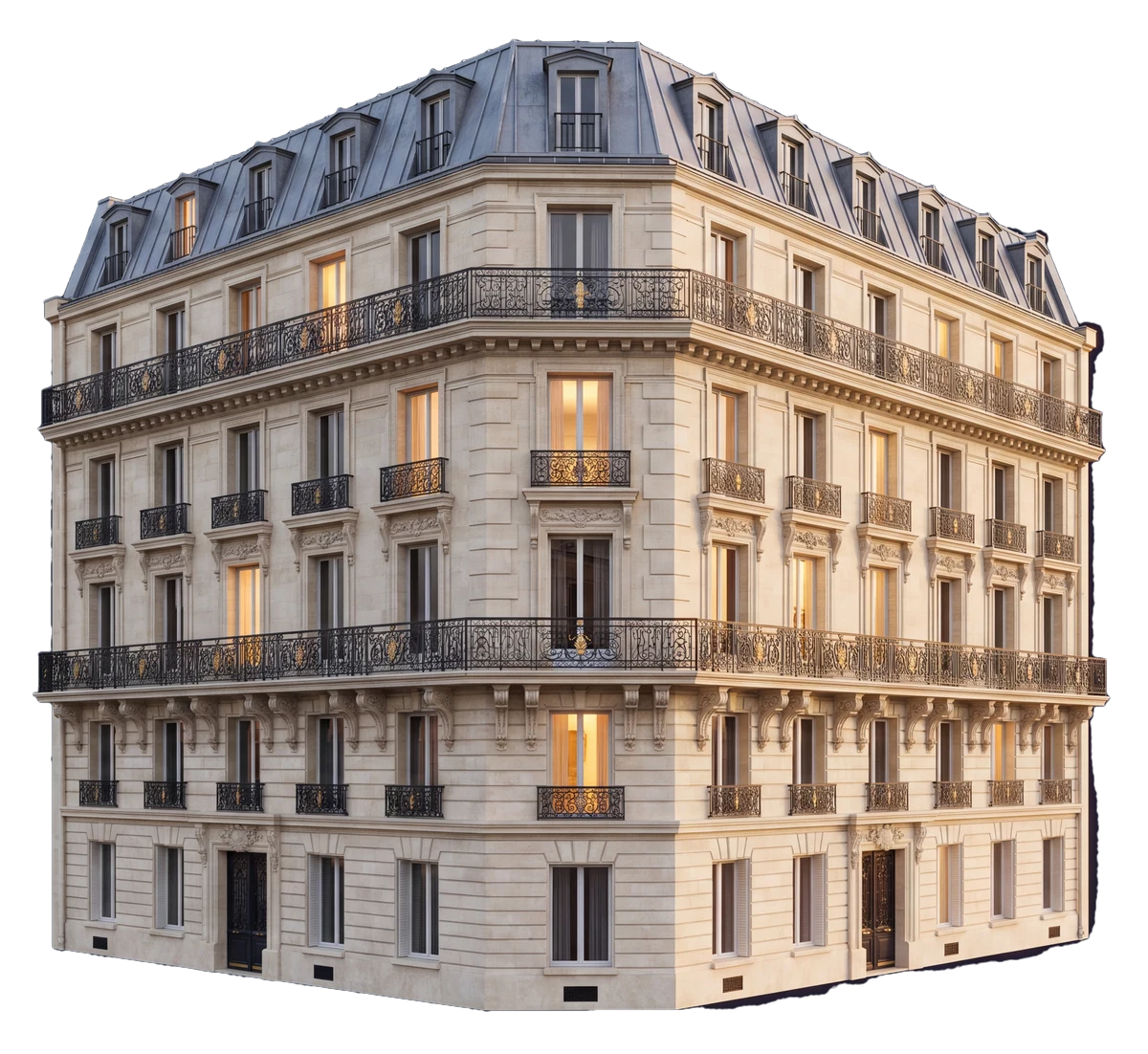 Immeuble haussmannien administré par AD Gestion — rendu architectural